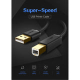 UGREEN USB2.0 AM to BM Print Cable 3m -Black  US135 (10351)