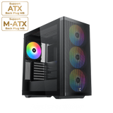 XIGMATEK AQUA V AIR TYPE C 7 FAN ARGB BTF BLACK MID TOWER CASE