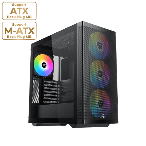 XIGMATEK AQUA V AIR TYPE C 7 FAN ARGB BTF BLACK MID TOWER CASE