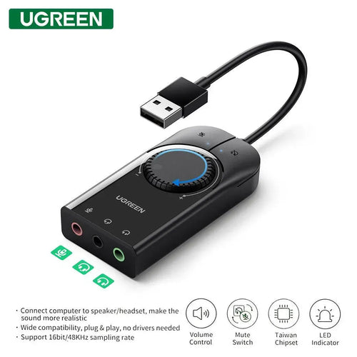 Ugreen USB External Stereo Sound Adapter 15cm-cm129-40964
