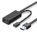 Ugreen-2 in 1 USB 3.0-A Male to Female Micro USB Ext-5m-Black-20826