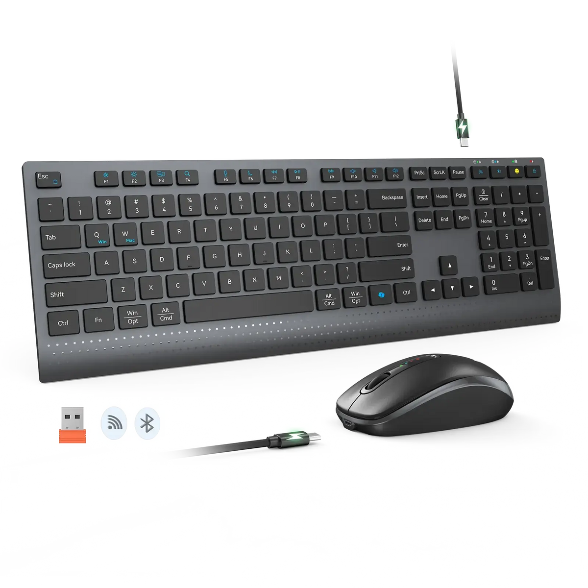 Meetion C2000 Dual Mode Rechargeable Combo (English & Arabic)