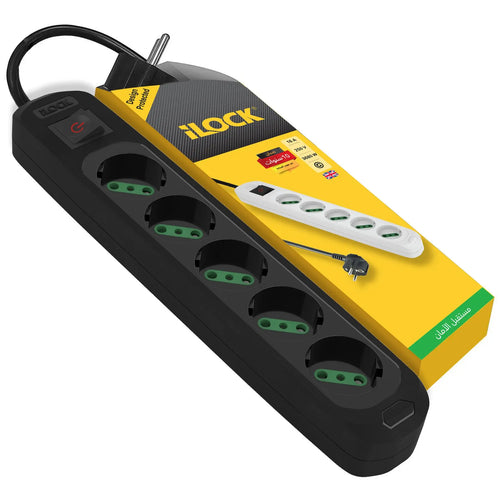 Power Strip-iLock-5 Outlet Univ- 3m - 5077