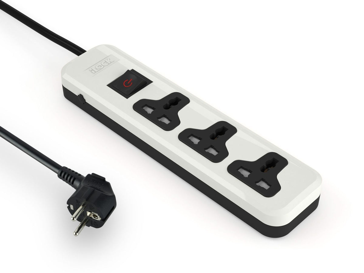 Power Strip-iLock-3 Outlet Univ- 2m - 5065
